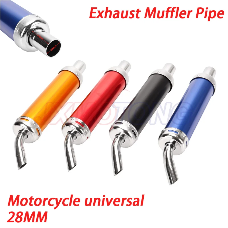 Style Design Universal metal 28MM Racing Motocross Black Exhaust Silencer 2 Stroke Motorcycle Exhaust Pipe Muffler 