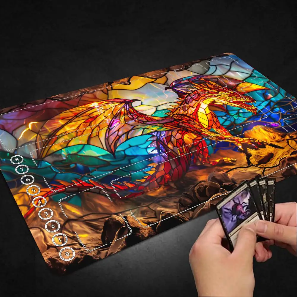 

Golden Fire Dragon Magic Mouse Pad Fantasy-themed gaming playmat For MTG play mat Duel pads Beginner Card Battles Commander Game