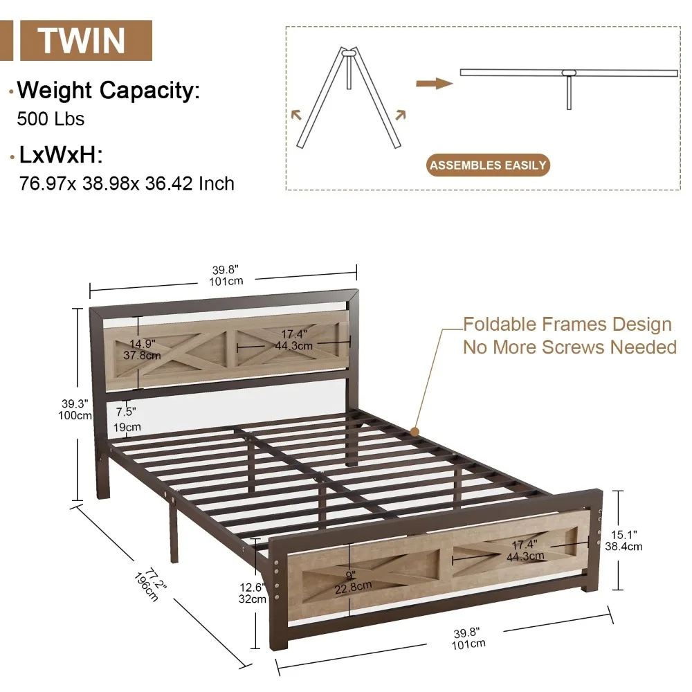 Plattform bett rahmen mit Kopfteil, Schlafzimmer möbel mit zwei Betten