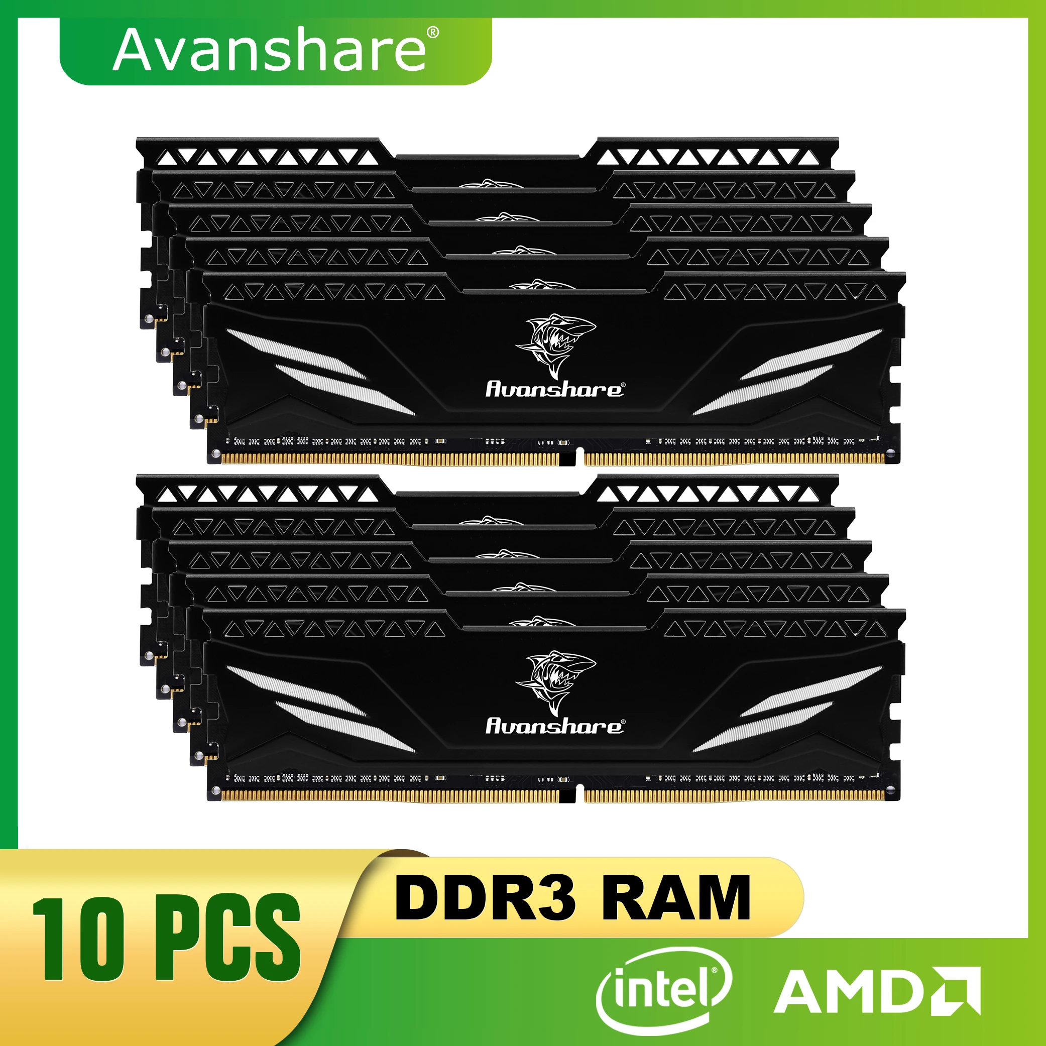 

Avanshare Ram Memory DDR3 8GB 4GB 1600MHz 1333Mhz PC3-10600 12800 DIMM Desktop Computer 240 Pin 1.5V NON ECC With Black Radiator