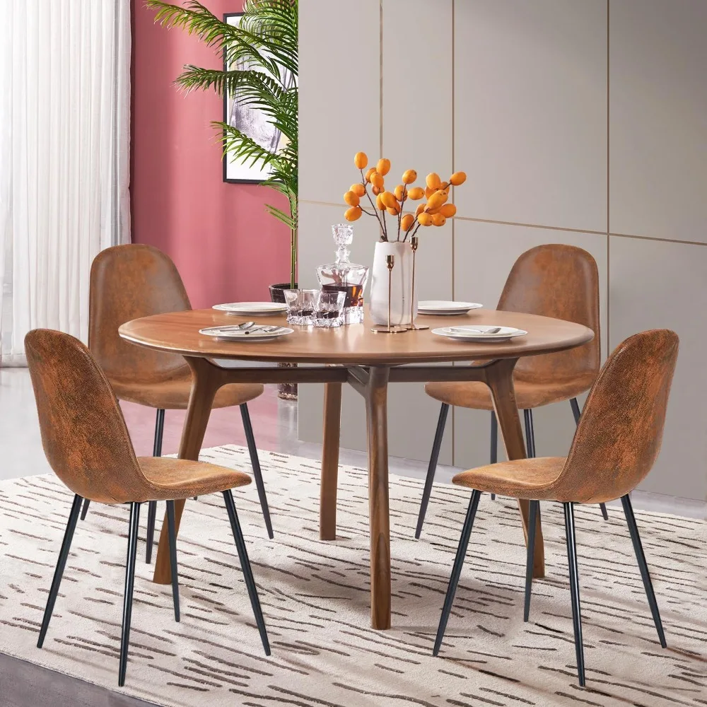 

Dining Chairs Set of 4 Comfortable Upholstered Fabric Suede, Armless Side Chairs for Home, Kitchen, Living Room