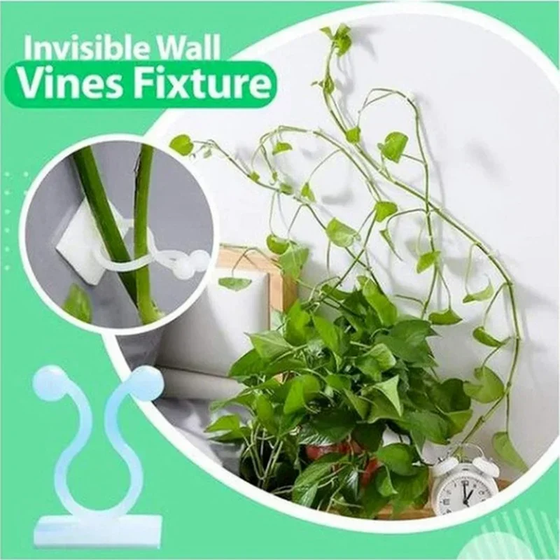 10Pc/set Invisible Wall Vines Fixture Wall Sticky Hook Self Adhesive Vines Fixing Clip Vines Holder Garden Home Supports