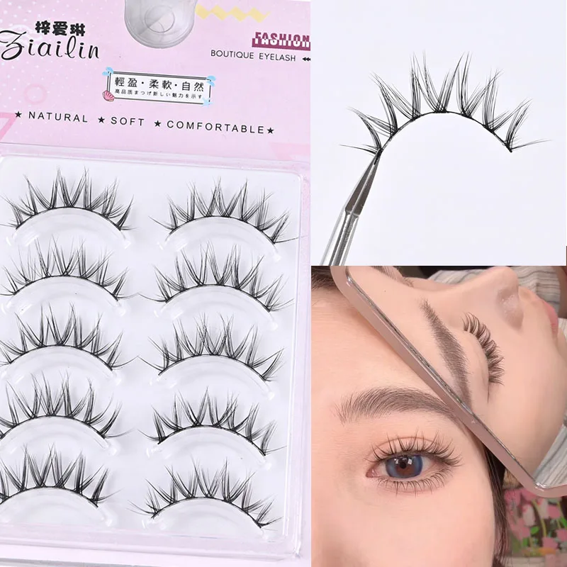 New Style V-Shaped Eye Lashes Natural Thick False Eyelashes Manga Eyelashes Daily Dating Eyelash Makeup Tool