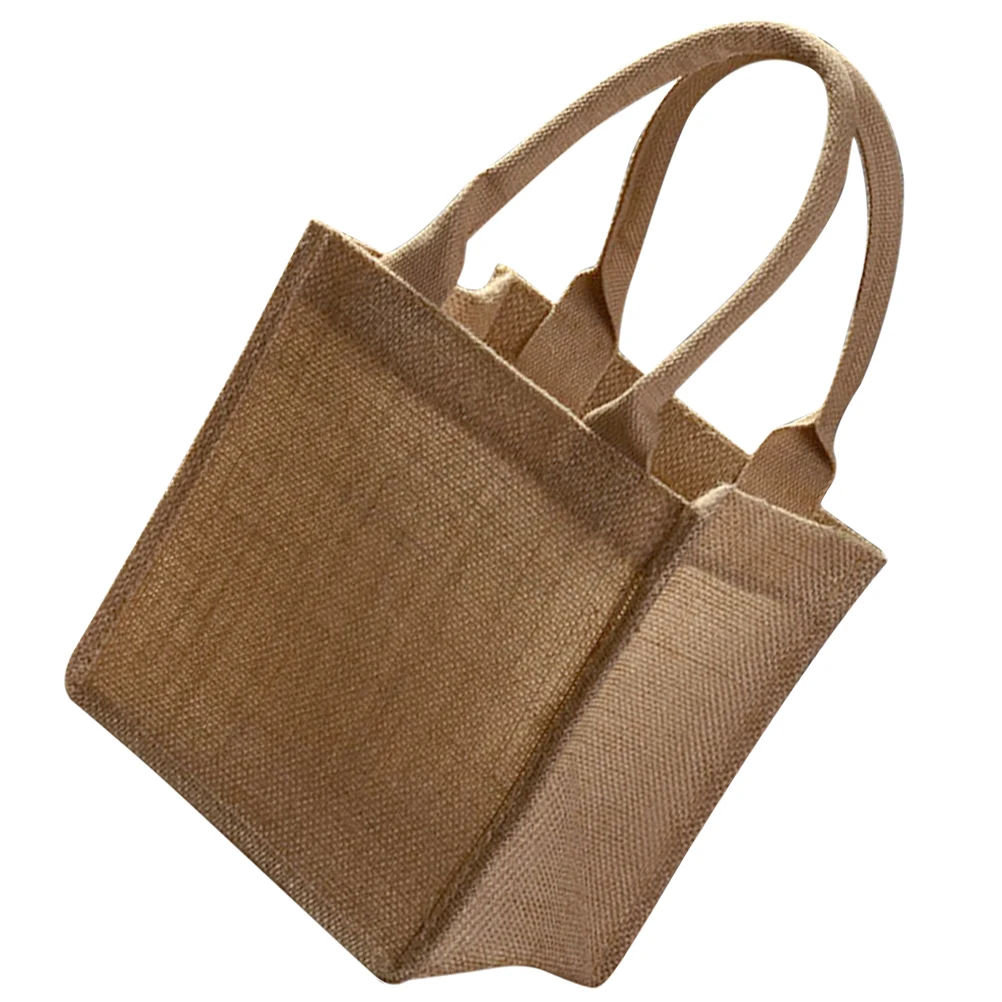 

Environmentally Friendly Shopping Cloth Bag 22x15x23cm Jute Tote DIY Blank Wedding Party Reusable Burlap Bag Handle Gift