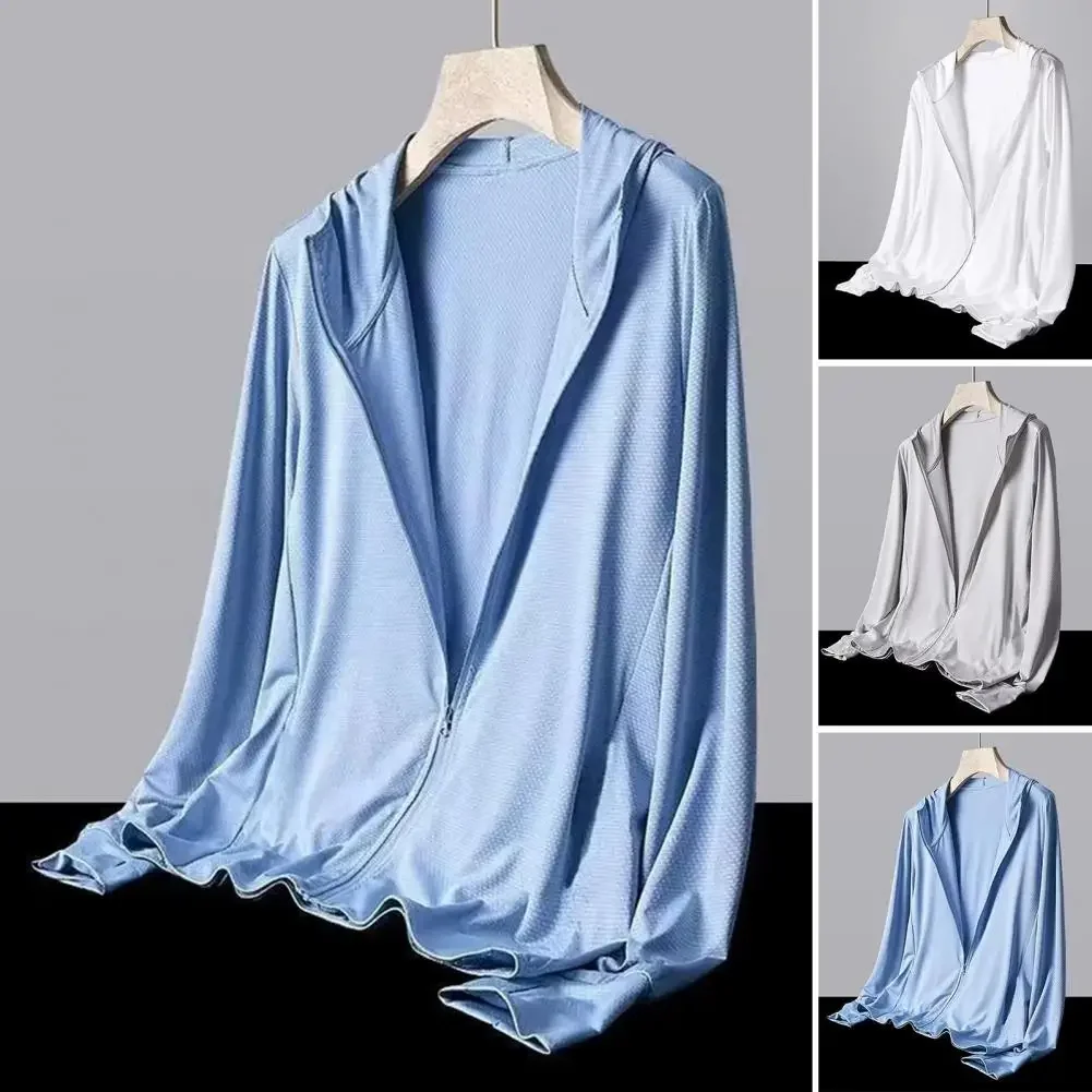 

Lightweight Ice Silk UV Protection Jacket for Men Sporty Outdoor Fishing Coat Breathable Outdoor Sports Jacket for Cycling
