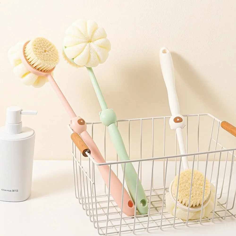 Two Sided Bath Brush Soft Bristles Exfoliating Shower Brush Multi functional Long Handle Skin Cleaning Tools Bathing