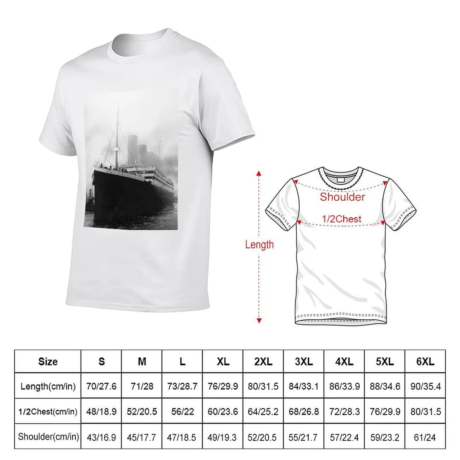 Titanic in dock in Southampton T-Shirt new edition anime figures plain black t shirts men
