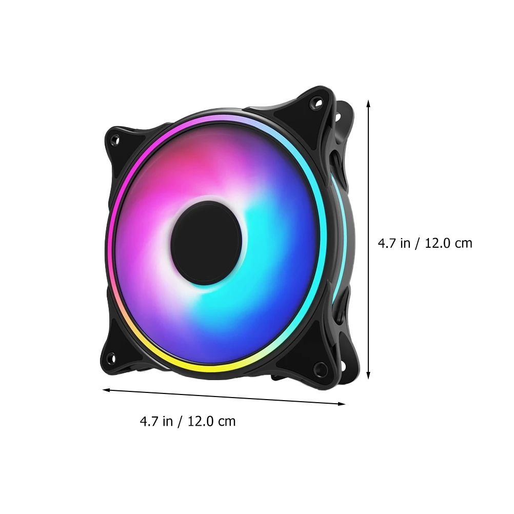 

ARGB Fans 12cm 7 Blade Scimitar for Rapid Cooling 8 Silicone Damping Stable Operation Rings Sync Motherboards Large