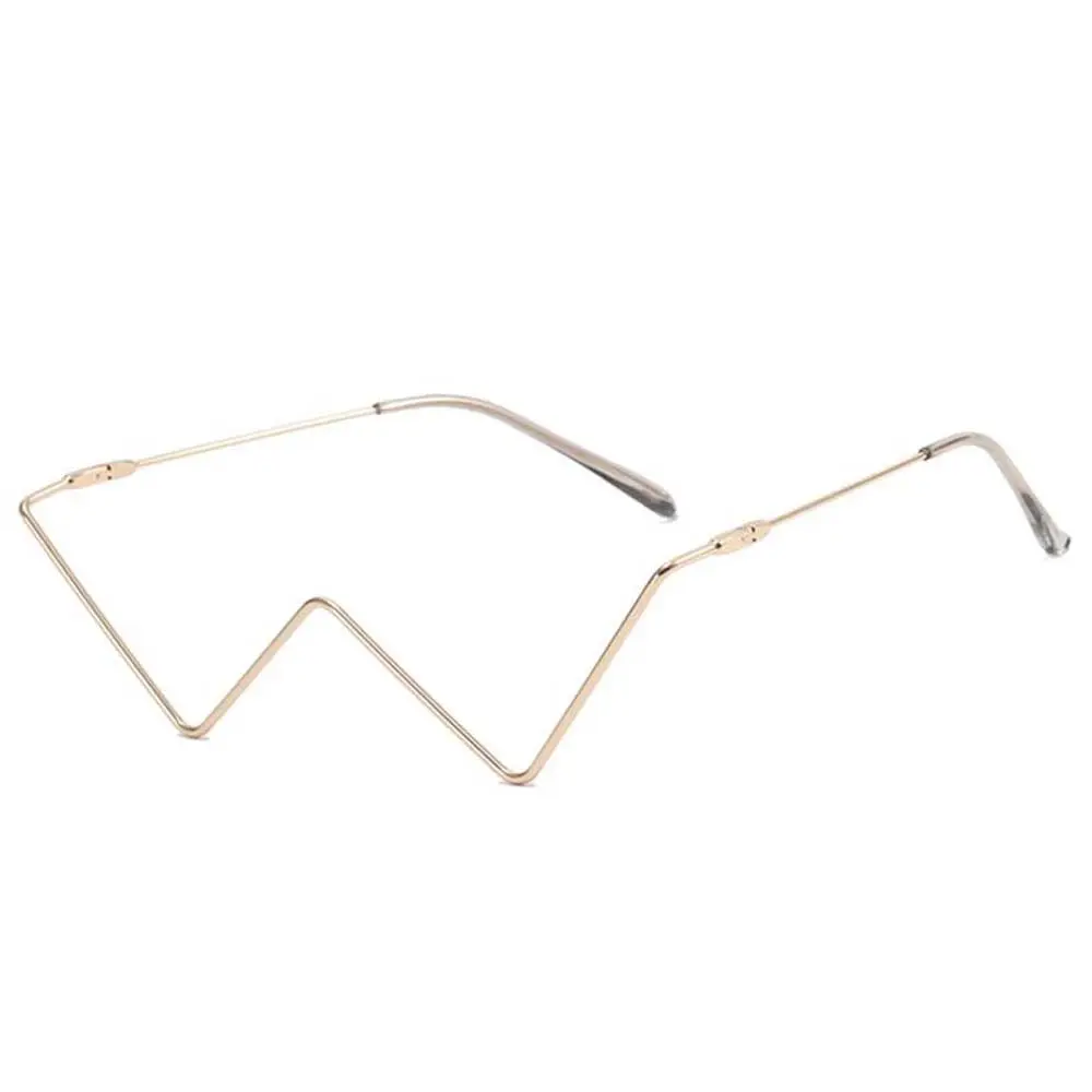 Fashion Elegant Gold Rhinestone For Women Metal Glasses Frame Triangle Glasses Frame Rhinestones Glasses Frame Fake Glasses