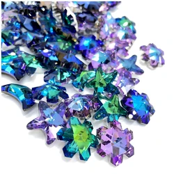 Wholesale 10PCS 20mm Star Moon Snowflake Spacing Crystal Glass Beads DIY Production Women's Earrings Necklace Party Jewelry