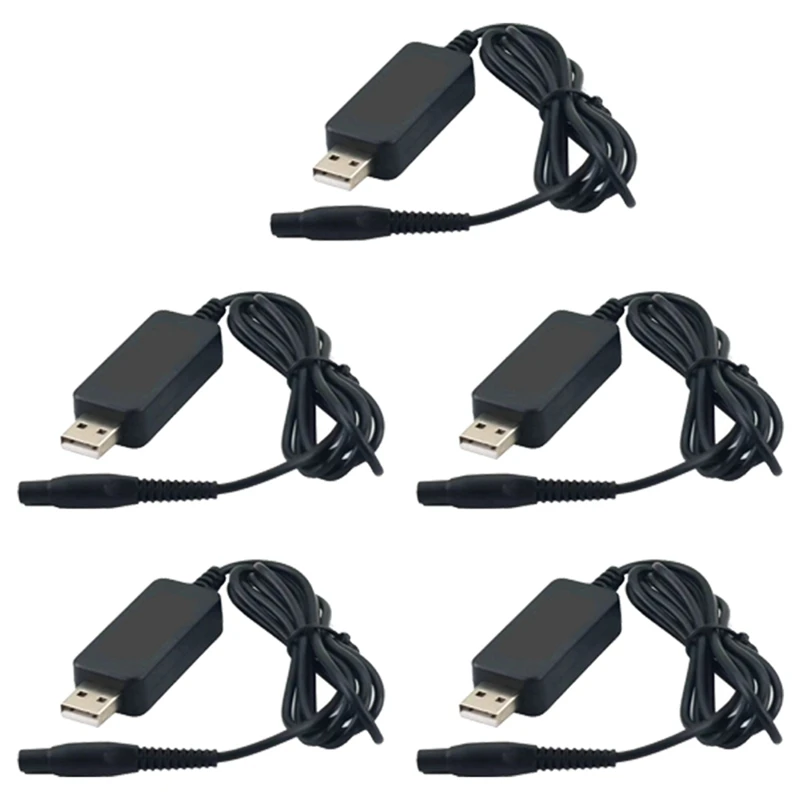 5ชิ้นสายไฟที่ชาร์จเครื่องโกนหนวด A00390 4.3V สายชาร์จ USB 70MA สำหรับ RQ310 RQ330 S300 S1203 S1010 S510