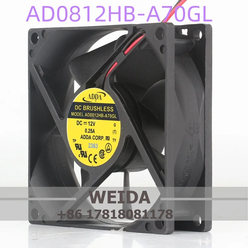 

Original ADDA AD0812HB-A70GL 8025 80X80X25MM 12V 0.25A AC EC case cooling fan