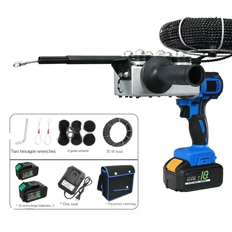 Hot Sales110V/220V Fully Automatic Electric Concealed Wire Pull Wire Multi-functional Lithium Battery Threading Hydropower Const