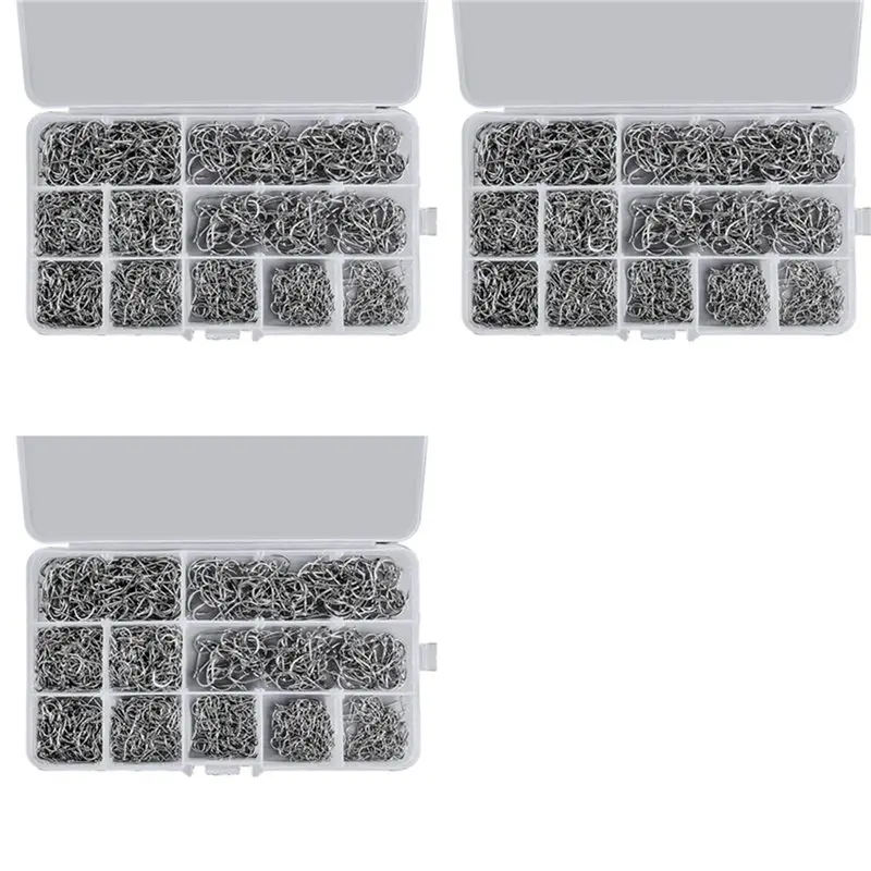 

Dropship-3000 PCS Fishing Hooks Set High Carbon Steel Barbed Fishhooks For Saltwater Freshwater Fishing Gear