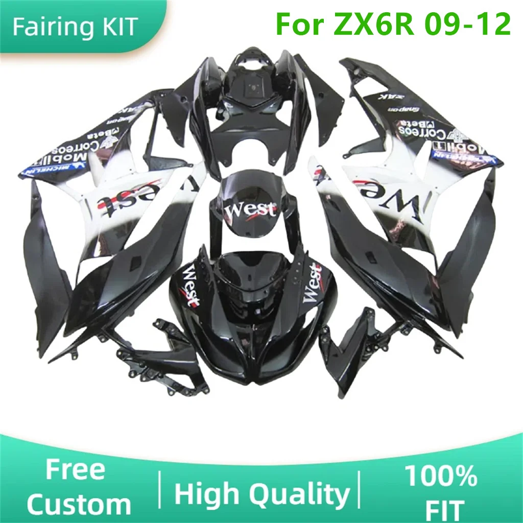 

Подходит для Kawasaki 09 10 11 12 ZX-6R 636 ZX 6R 2009 2010 2011 ZX6R комплект пластиковых обтекателей из АБС-пластика, детали для кузова дорожных гонок