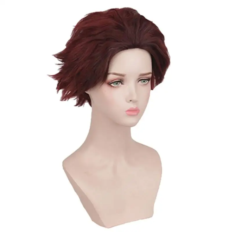Anime japonês nezuko kamado gradiente preto laranja longo ondulado peruca cosplay shinobu borboleta preto roxo trança role play peruca