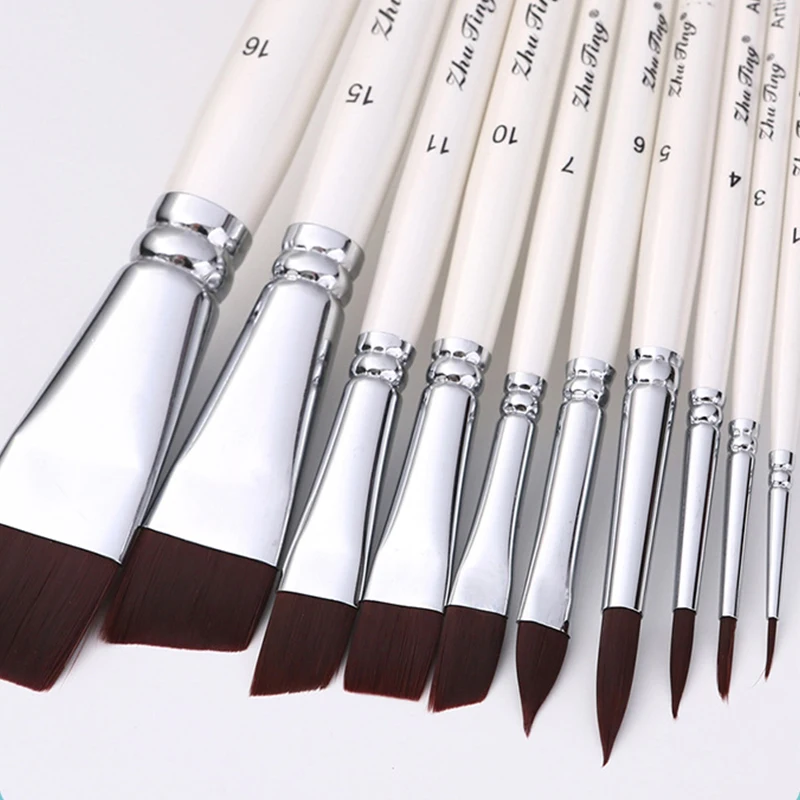 7/10/17Pcs Body Pinting Face Body Paint Brushes Makeup Brush Professional Paint Brushes Set Wooden Handle Oil Painting Brushes