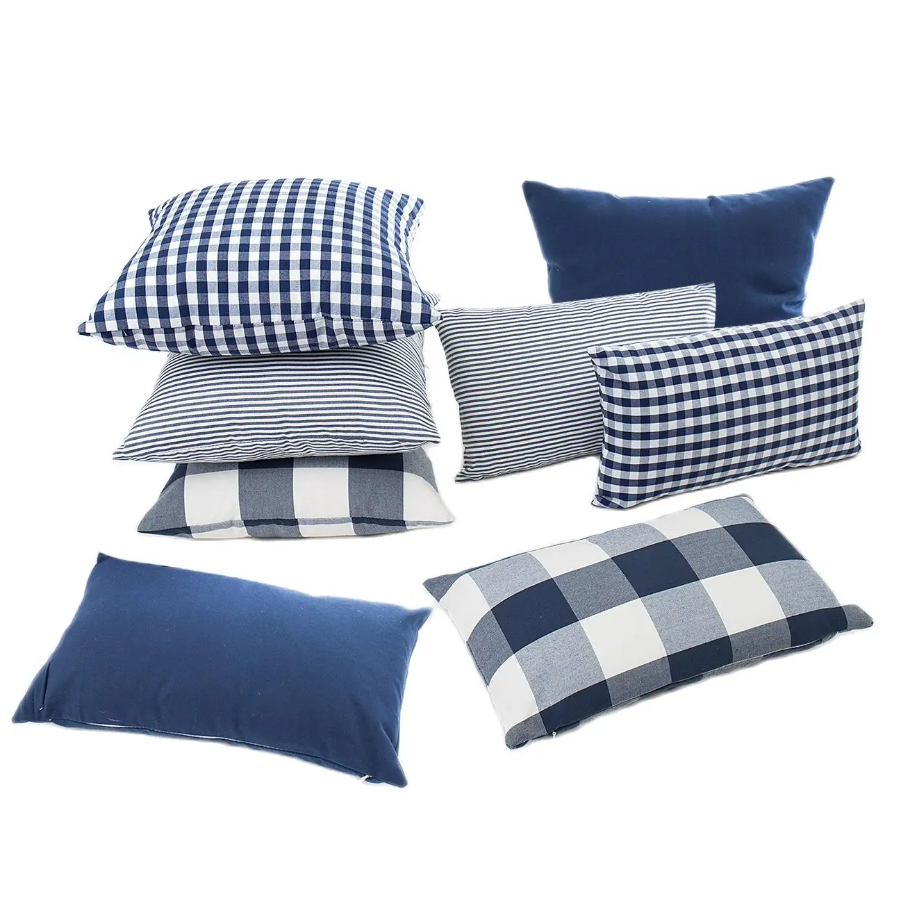 Plaid Sofa Cushion Cover 30X50/45X45CM Cotton/Polyester Throw Pillow Cover Strip Home Hotel Office Decor Waist Pillowcases