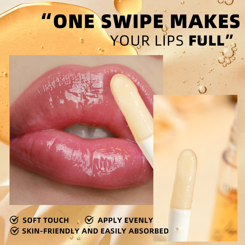 QIBEST リッププランパーオイルセラムインスタント持続ボリュームアップリップオイル修復リップ小じわセクシーなリップクリームメイクアップリップグロスティント