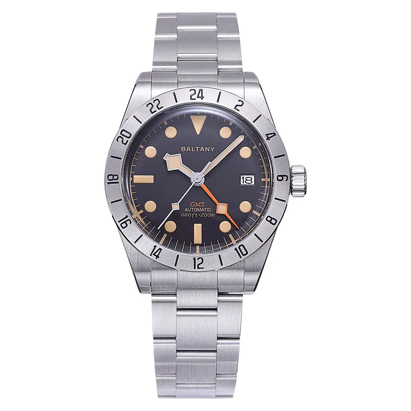 Baltany Retro GMT Watch Man S6073 Waterproof Luxury Mechanical