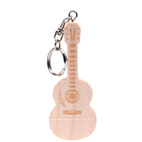 JASTER Wooden Guitar USB Flash Drive 64GB For PC Pen Drives Creative Gifts Memory Stick 32GB Flash Disk Pendrive Free Key Chain