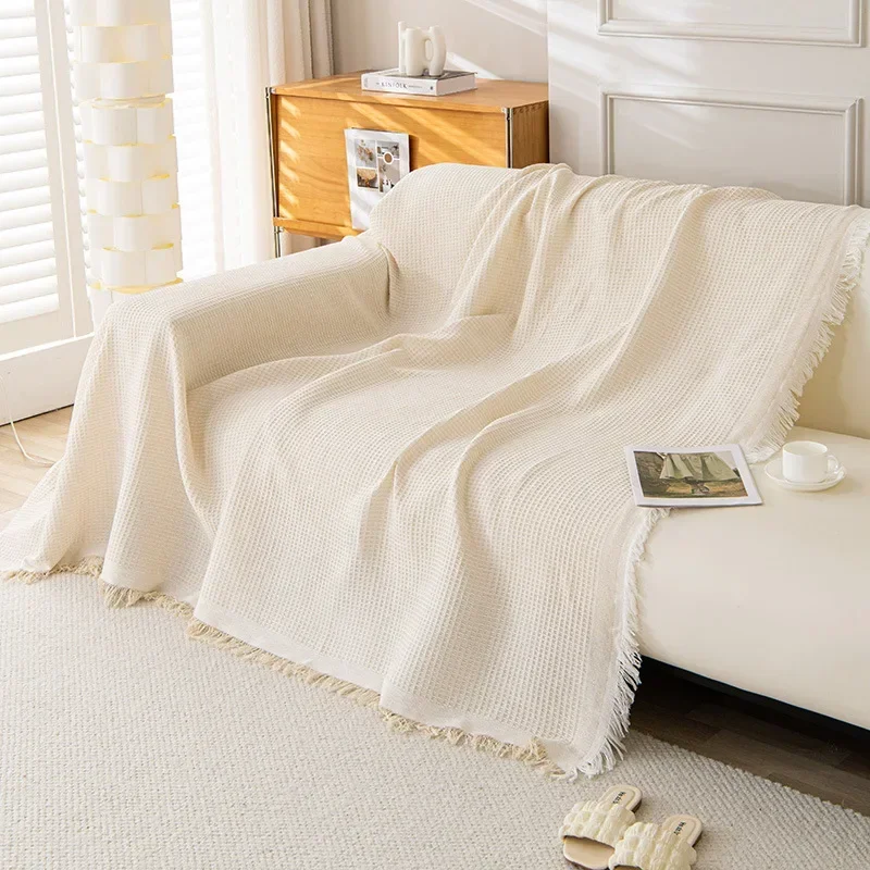 Cotton and Linen Sofa Blanket for Living Room Solid Color Sofa Protector Towel Home Decor Couch Chair Covers Nap Blanket 소파 담요