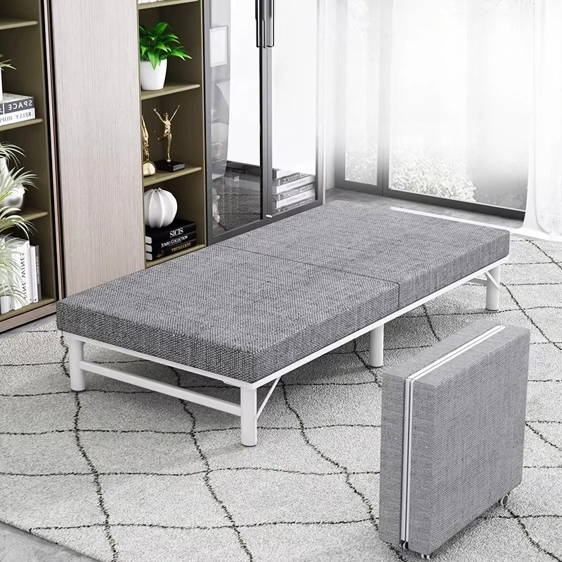 Fancy Upholstered Folding Bed Leg Support Reading Bedroom Modern Folding Bed Sleeping Lounge Letto Matrimoniale Furniture