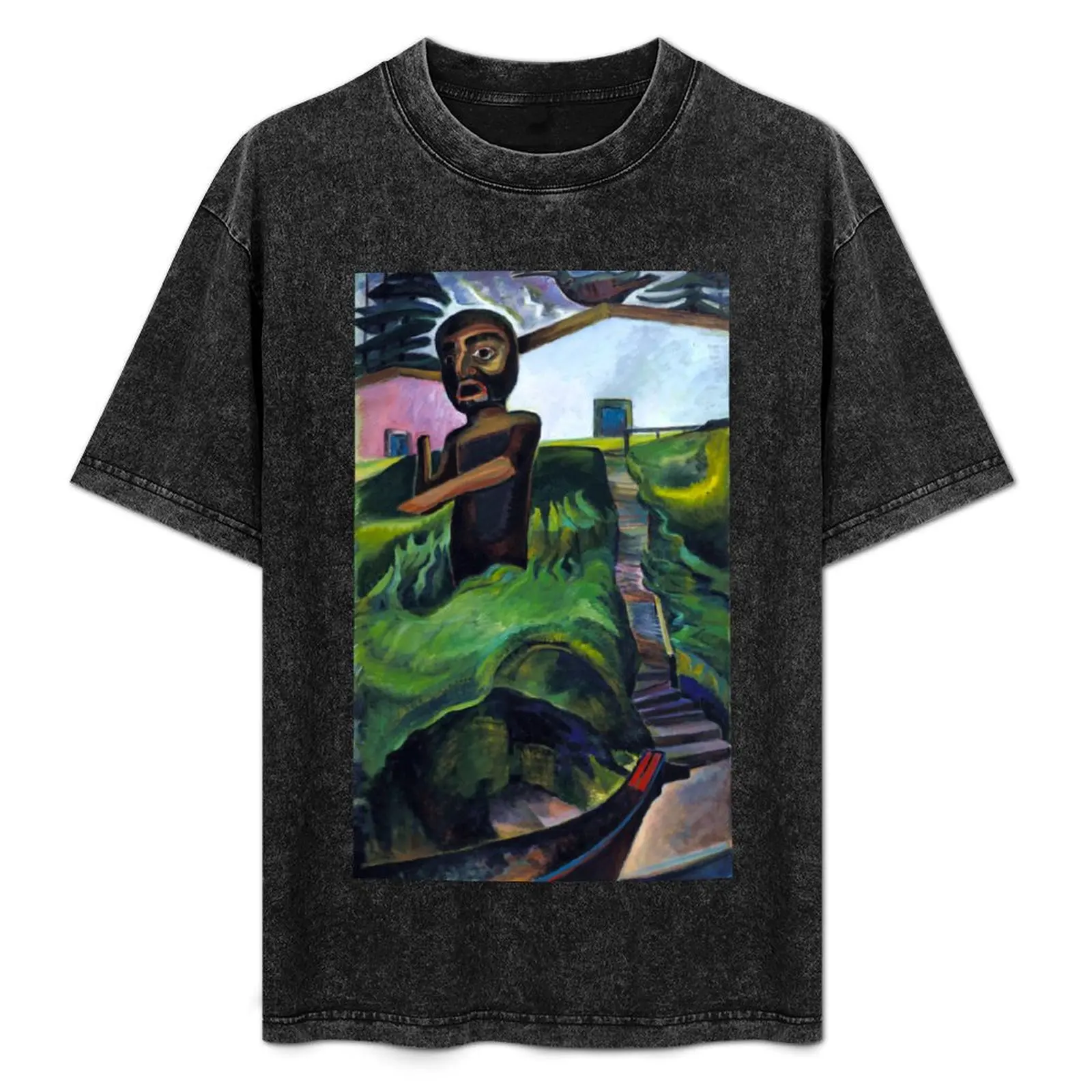 

Emily Carr - The Crazy Stair - The Crooked Staircase T-Shirt Basic Casual Wear Short Sleeve Top