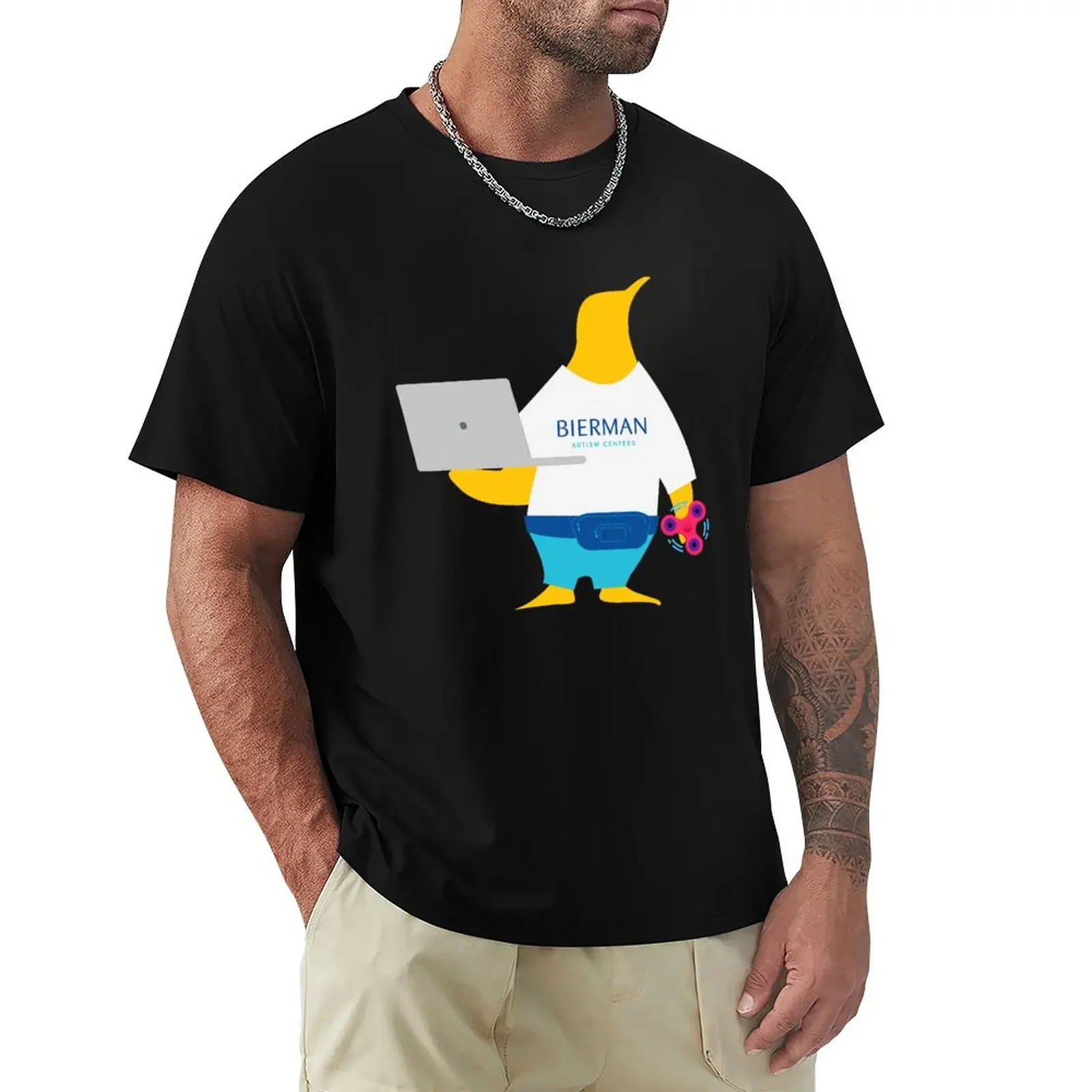 Behavior Technician Penguin with Laptop T-Shirt customs heavyweights oversized graphic tee designer shirts men t shirts