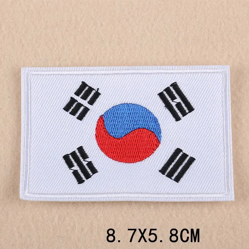 US Australia China England Flag Embroidery Patches for Clothing Iron on Clothes Jeans Bag Appliques Badge Stripe Sticker Craft