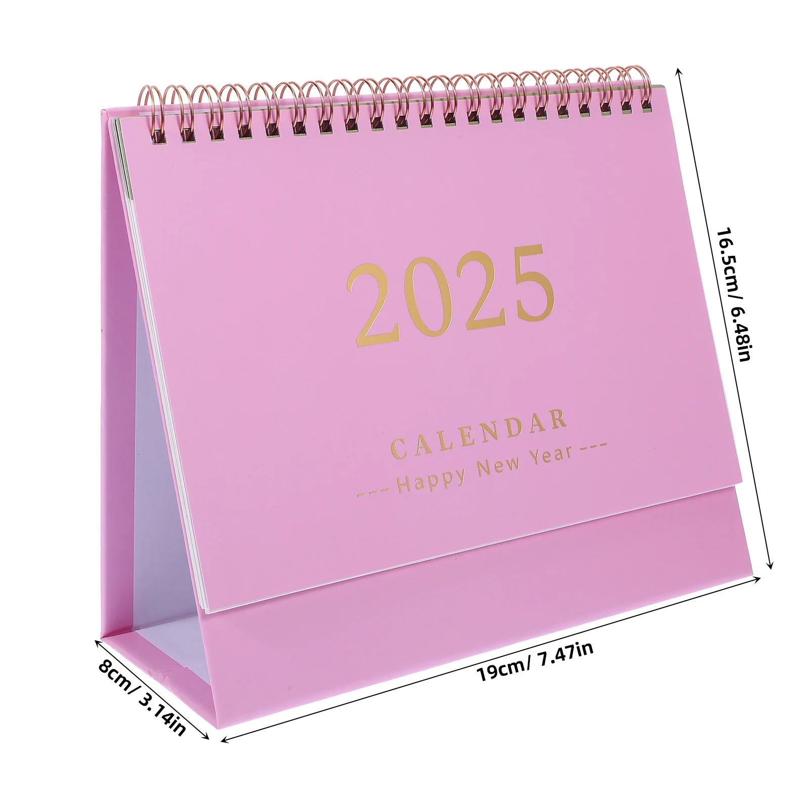 2025 Mini Desk Calendar Compact Bleed Resistant 360 Degree Rotation Dual Wire Binding Home Office School