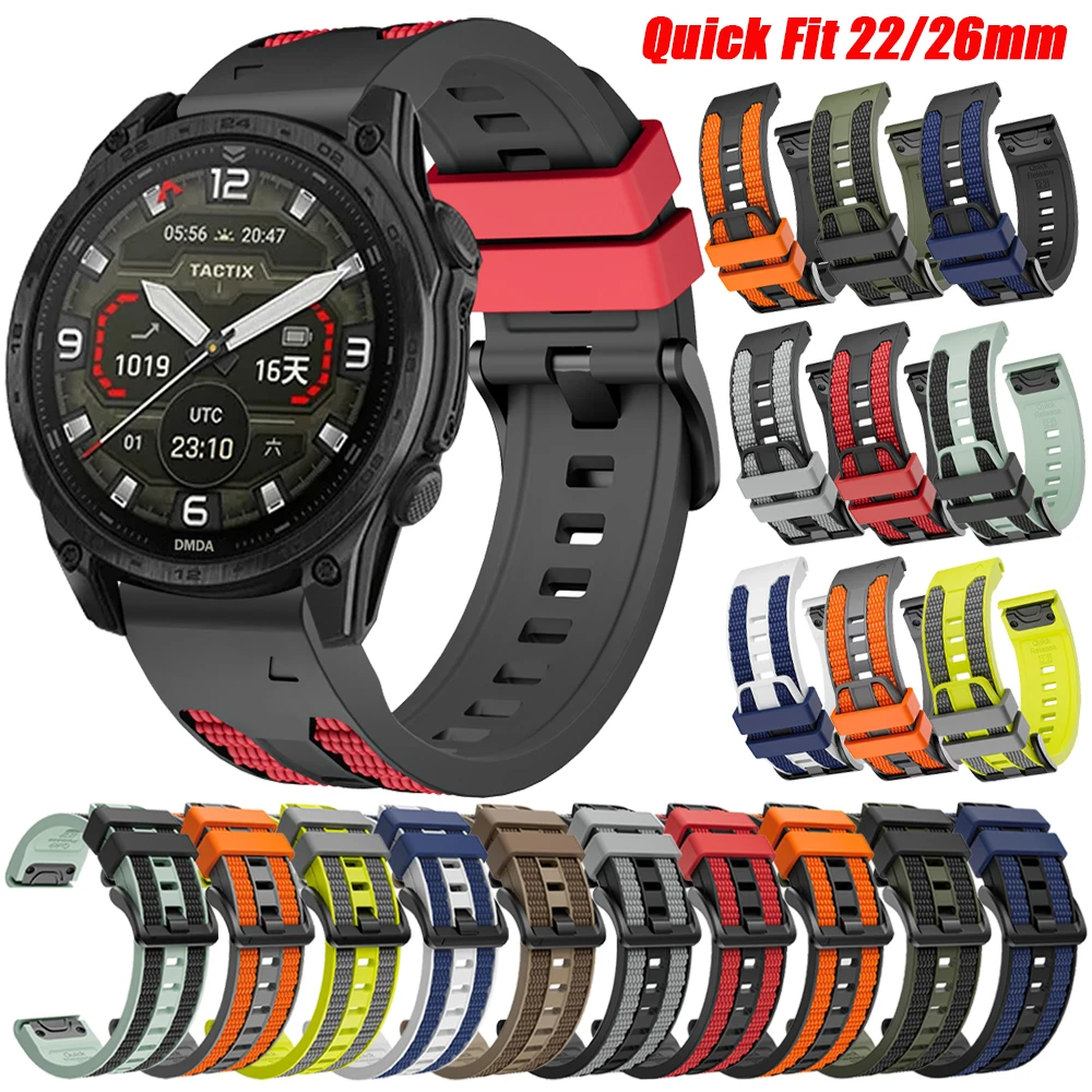 22mm 26mm QuickFit Silikonarmband für Garmin Tactix 8 7 Pro AMOLED Bravo Fenix 8 E 7 7X Pro Uhrenarmband für Garmin EPIX/Enduro 3