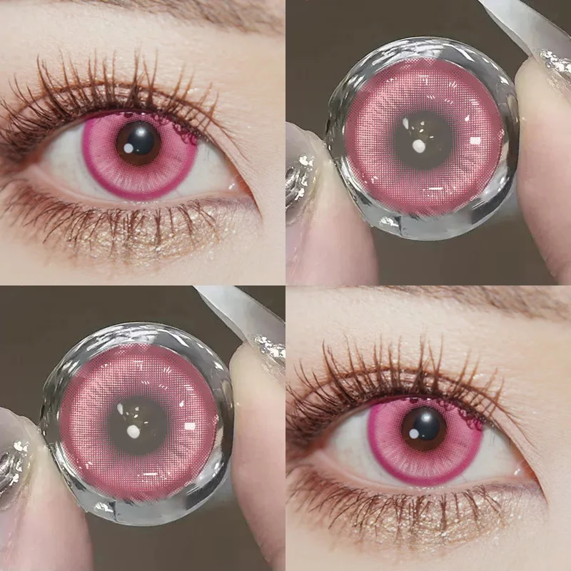 JeweLens Rosa Farbkontakt Koreanische Große Augen Linse Violett Cosplay Kontakte Neu Kommen Make-Up Hohe Qualität Schnelle Lieferung – Detail 2