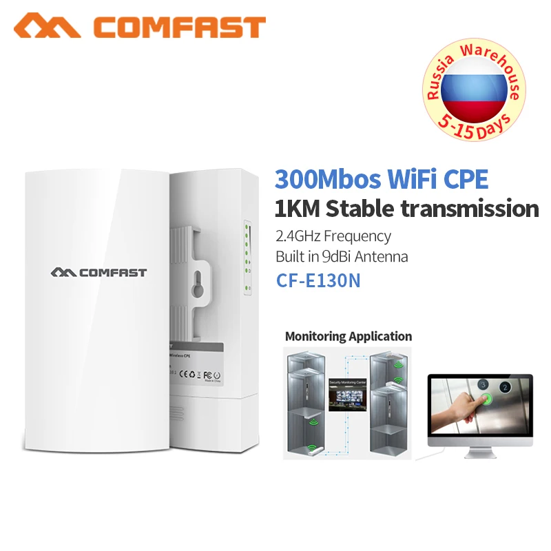 Repetidor de antena Wifi para exteriores, punto de acceso de largo alcance de 300Mbps y 2,4G, puente inalámbrico de Radio, enrutador de nanoestación