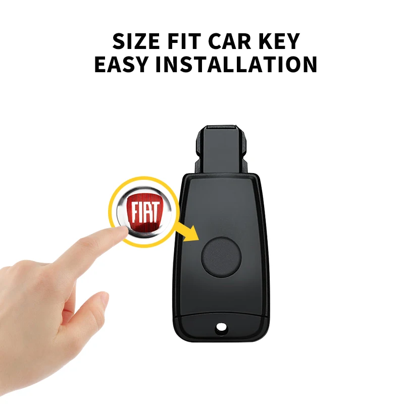 2/5PCS 14mm Car Key Sticker Aluminum Black Red Fiat Remote Sticker Emblem For KD VVDI Remote For Fiat 500 Panda Remote Emblem