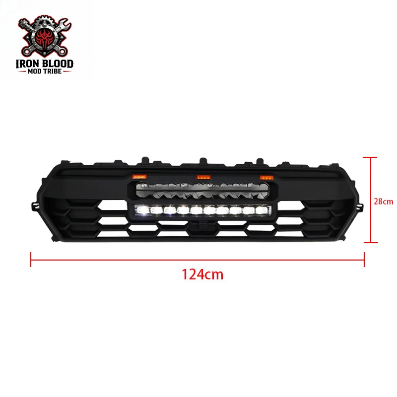 Suitable for Toyota Tacoma front grille with lights and letter logo modification accessories 2024+