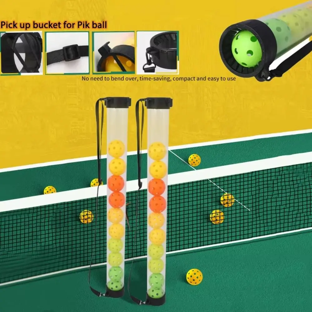 

With Adjustable Strap Pickleball Pickup Tube 12 Balls Storage Durable Tennis Ball Picker Versatile Pickleball Retriever Tube