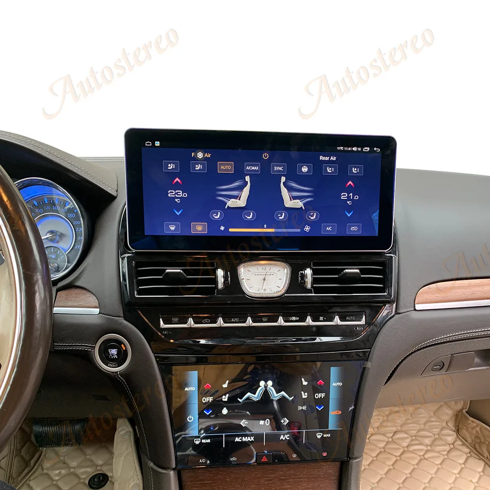 Dual Screen Android 14 Car Radio For Chrysler 300C 2011-2019 Auto Stereo Car GPS Navigation Carplay Multimedia Player Head Unit