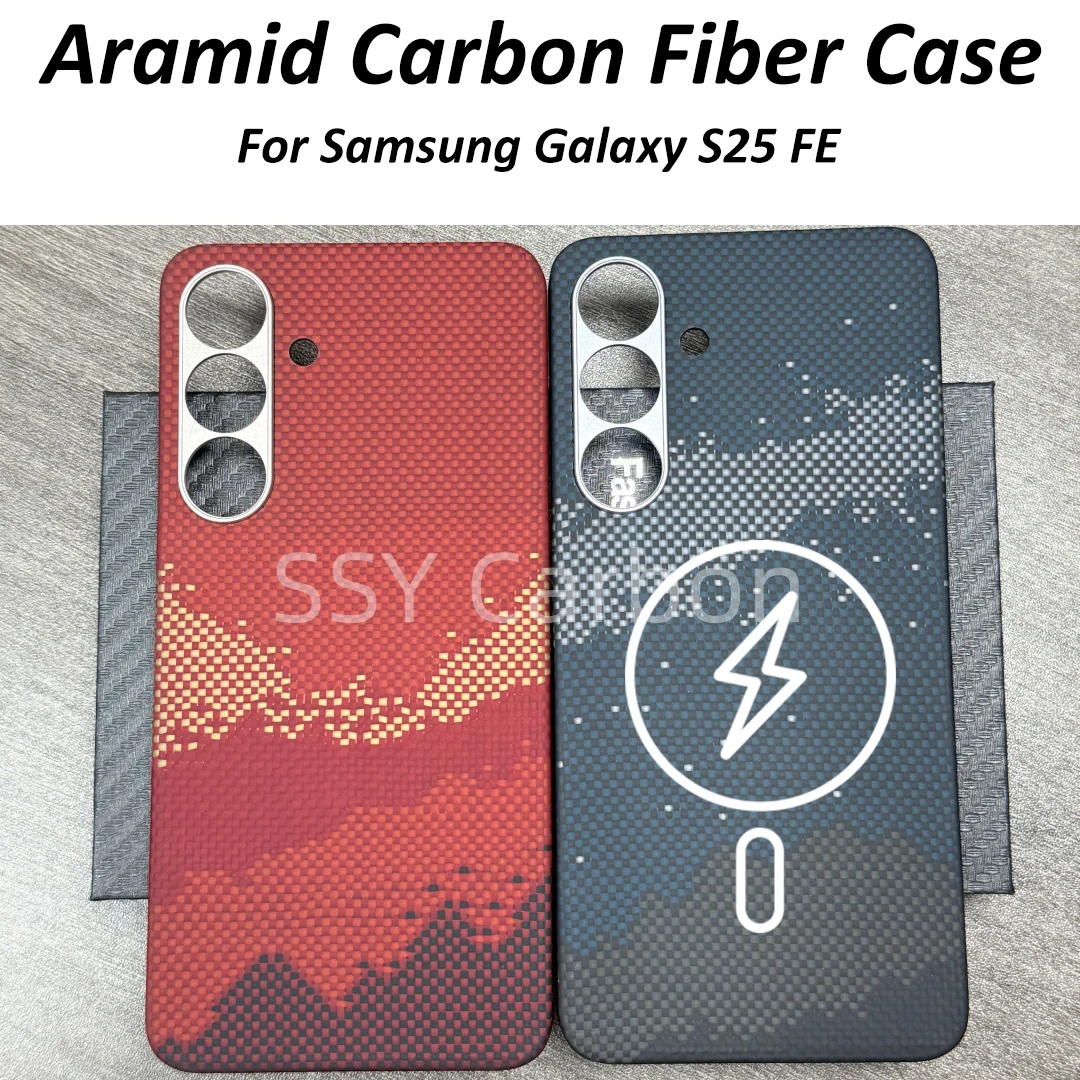 

Real Carbon Fiber Case for Samsung Galaxy S25 FE Kevlar Aramid Ultra-thin Ultra-light Phone Cover Luxury Shell Armor
