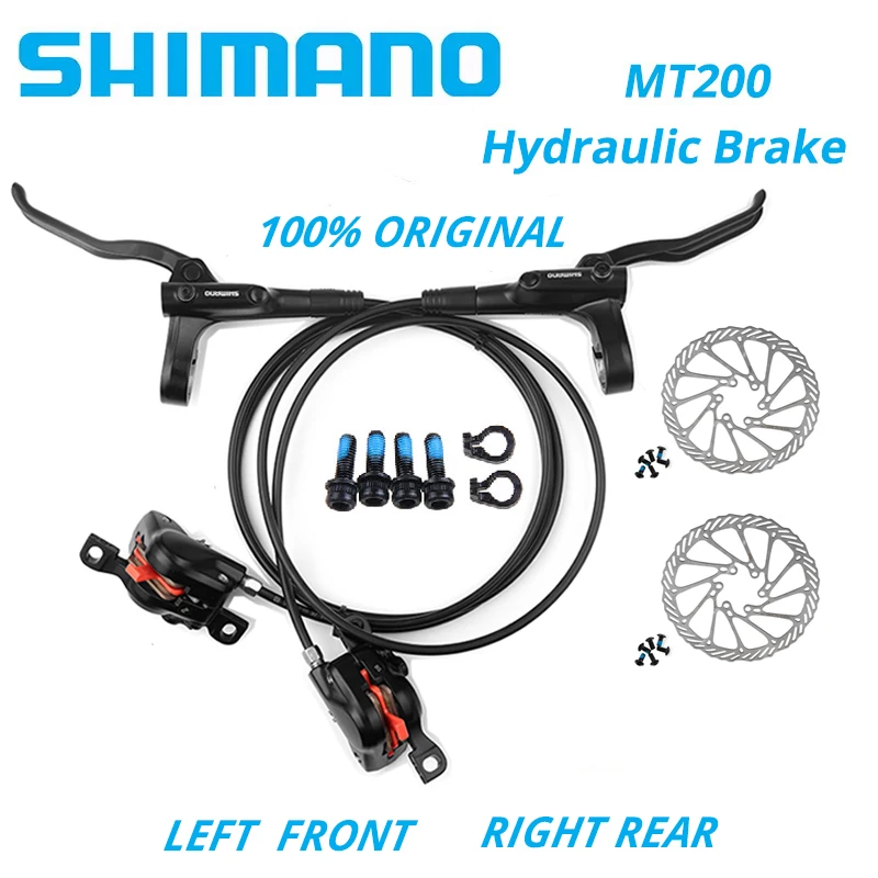 Original Shimano MT200 MTB Mountain Bike Hydraulic Disc Brake Left Front Right Rear 145CM Rotor RT56 RT54 RT26 RT30 HS1 G3 160MM