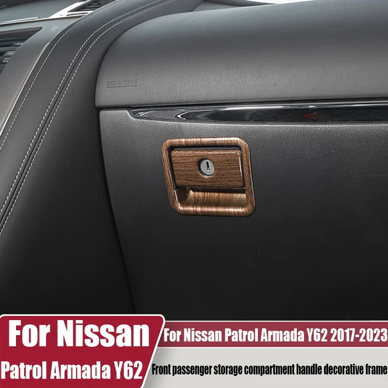 

For Nissan Patrol Armada Y62 2017-2023 ABS front passenger glove box handle decorative frame car interior modification parts