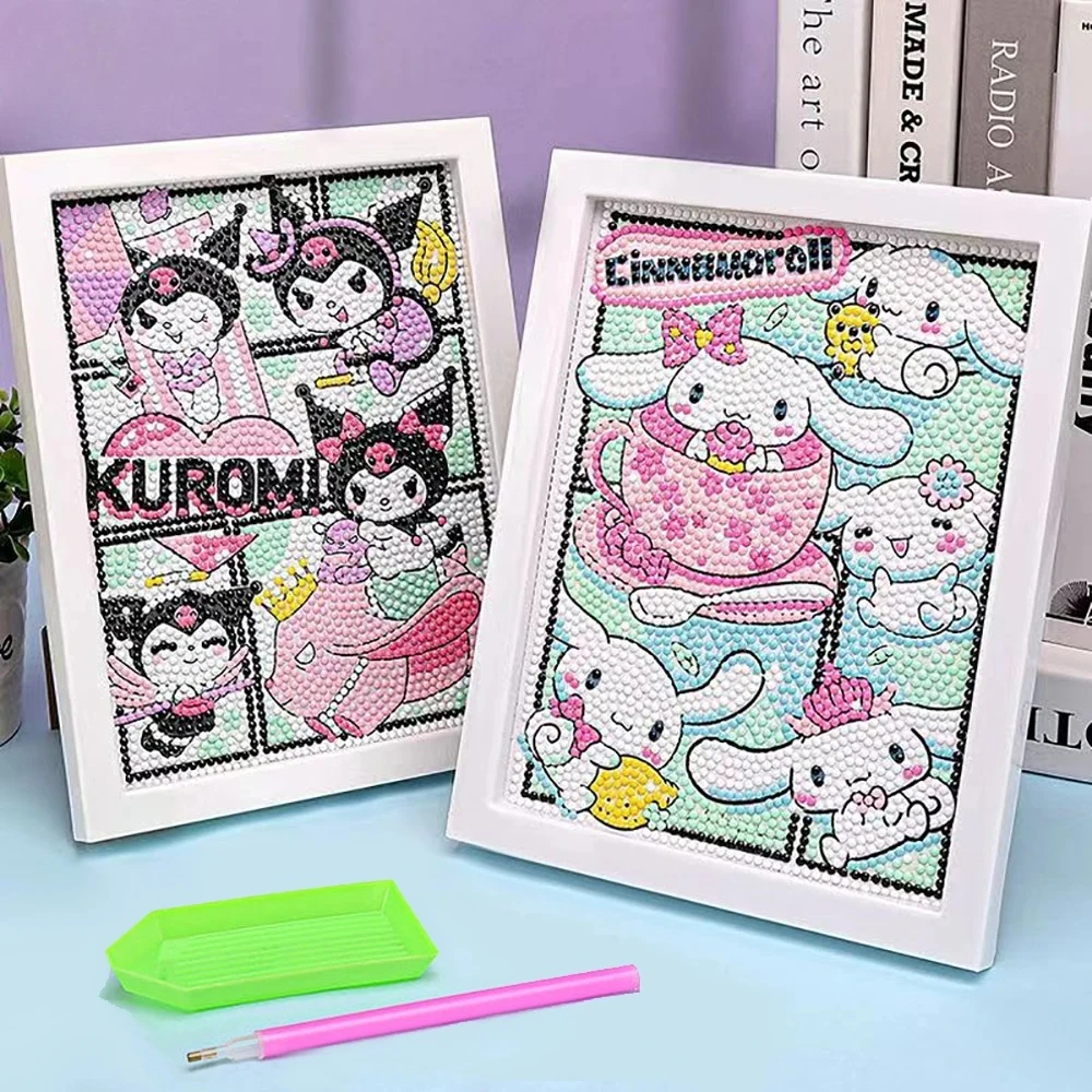 

1 шт. Sanrio Exquisite Hello Kitty 5D Full-Drill Diamond Painting Kit - Искусство в рамке «сделай сам» для декора стен гостиной и спальни