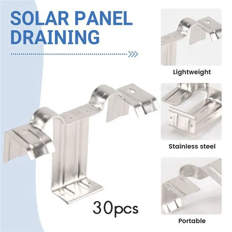AB33-60PCS Photovoltaic Panel Drainage Buckle Plate Solar Panel Water Drain Clip For Solar Panel Draining 30MM