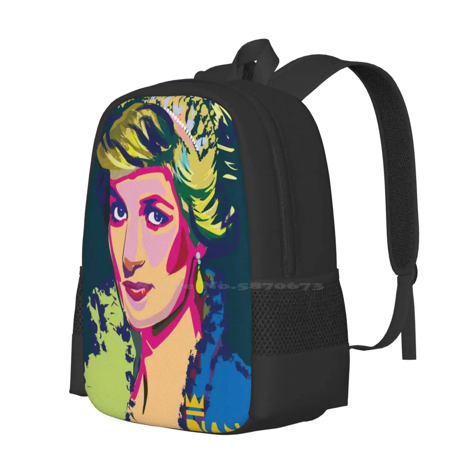 Diana The Princess Hot Sale Backpack Fashion Bags Princess Queens Royalty Colorful Woman Beautiful Sexy Love Admiration Run An