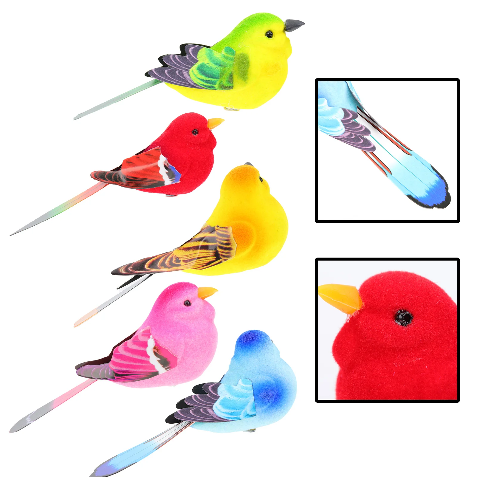 

5Pcs Simulation Bird Yard Adornment High Quality Material Garden Lawn Decor Random Color Simulation Bird Yard Adornment