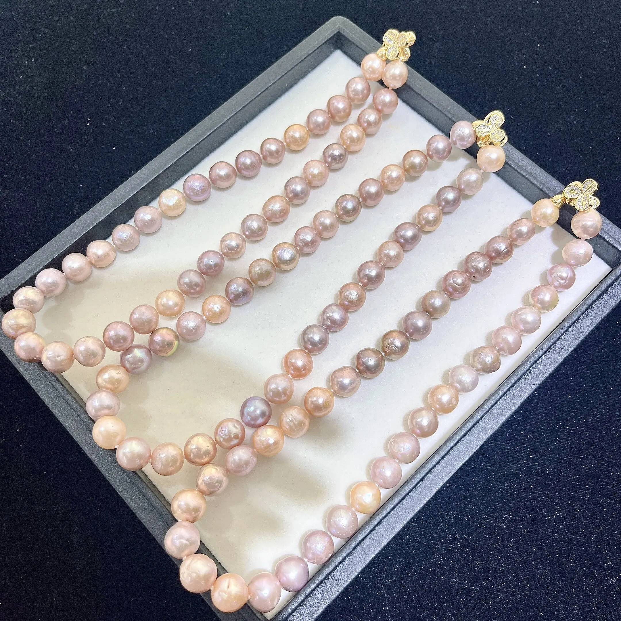 1 piece/Beautiful candy colored necklace AAA10-12mm natural pearl necklace 16in * 18 in/Support customized sizes