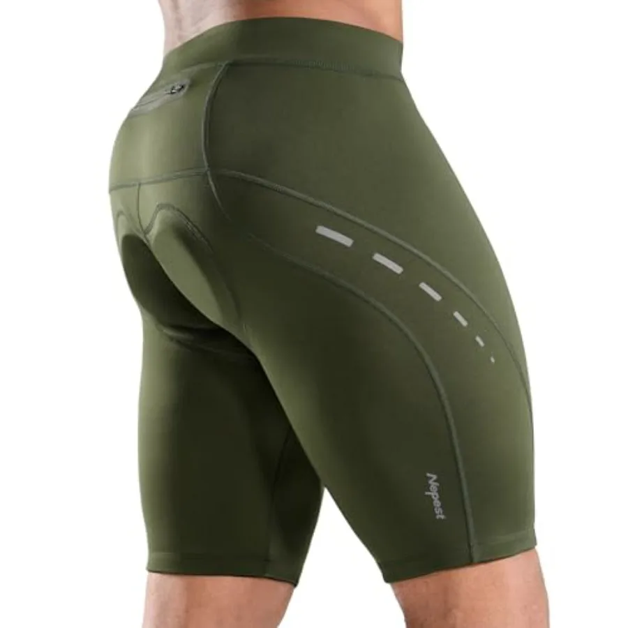 

Nepest Men's Bike Shorts 4D Padded Cycling Road Biking Riding Biker Bicycle Mountain Cycle Shorts Zipper Pockets