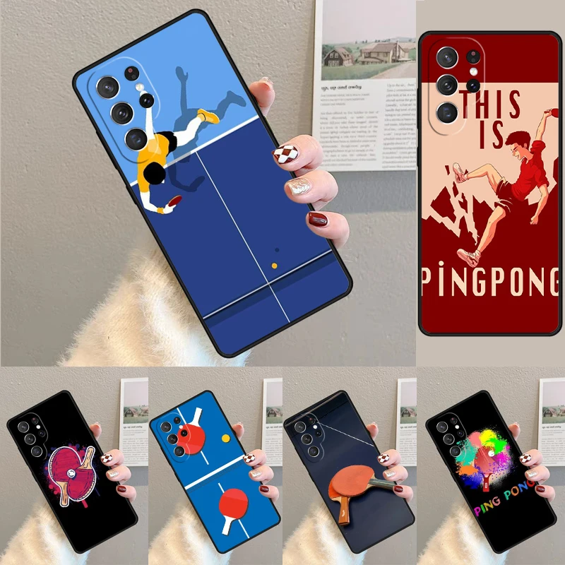 Table Tennis Sport TPU Phone Case For Samsung Galaxy note 10 pro S26 S25 S24 S23 S22 Ultra Plus S21 FE S20 Shockproof Cover