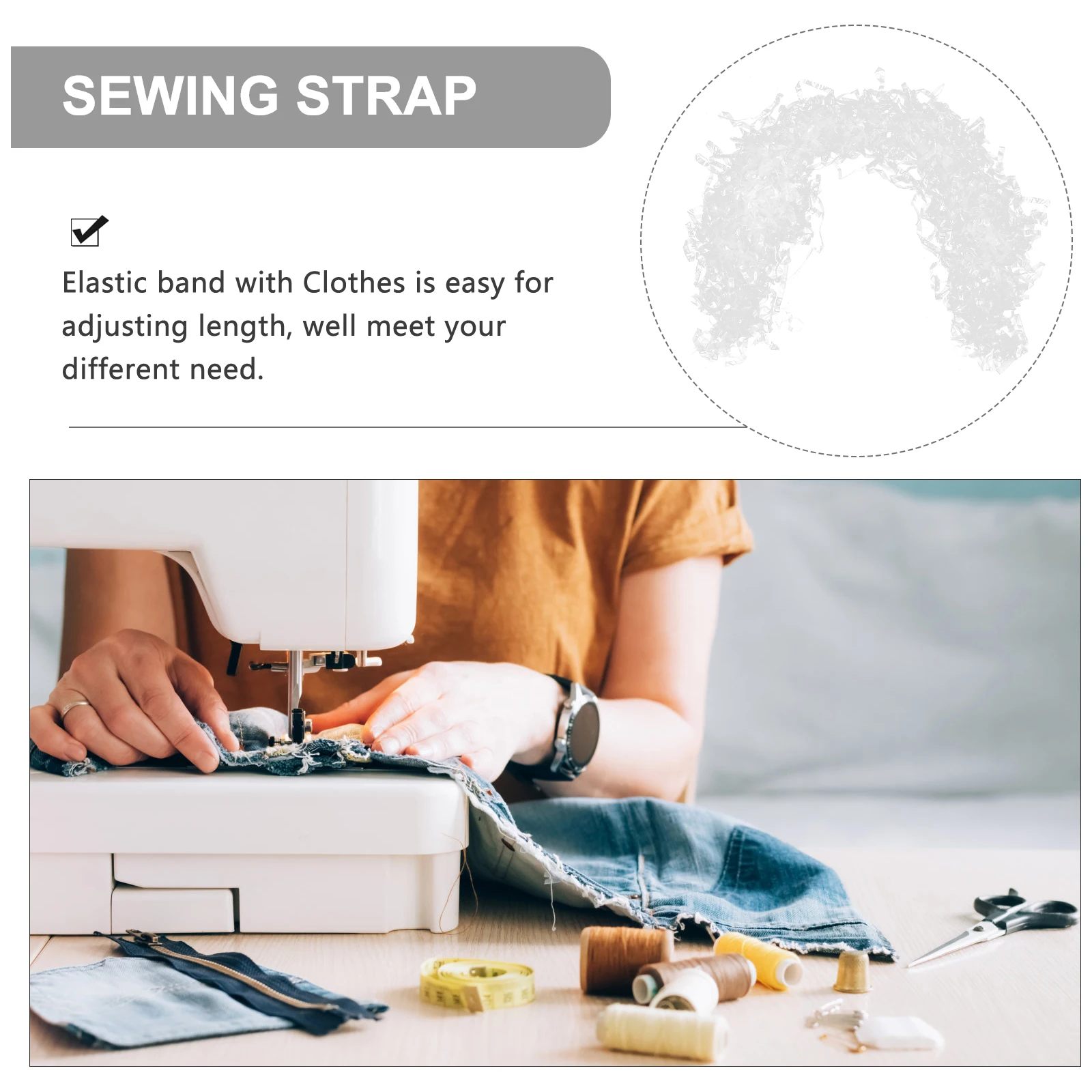 

Transparent Sewing Elastic Band 6mm Clear Invisible Craft Tape for DIY Clothes Tools Straps Bands Elasticity Durability
