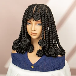 14 Inches Box Braided Wigs for Black Women Short Bob Bantu Braided Wig Cornrow Braiding Hair Wigs Full Lace Wigs